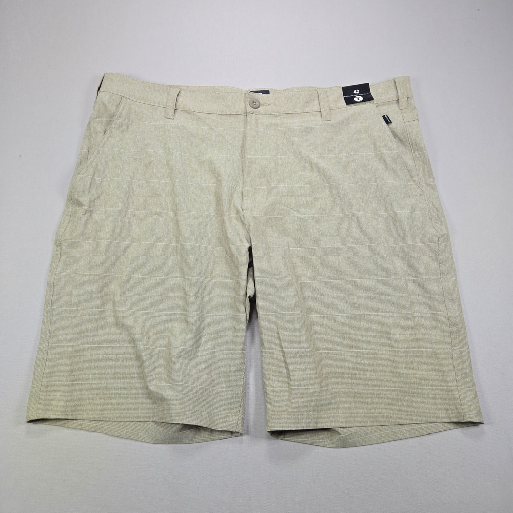 Ripzone Hybrid Shorts‎ Stretch Quick Dry Micro Stripe Khaki Tan Mens 42